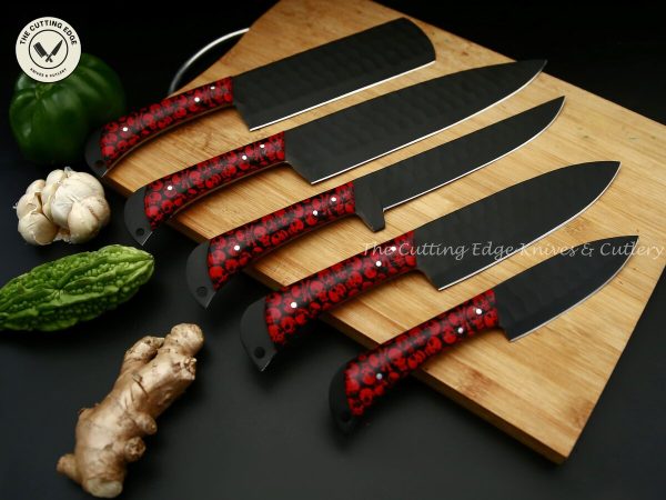 Skull Print Kitchen Knife Set