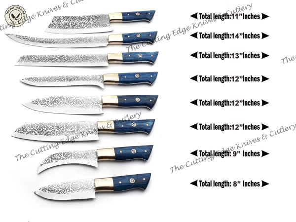 Royal Blue Etching Steel Knives - Image 6