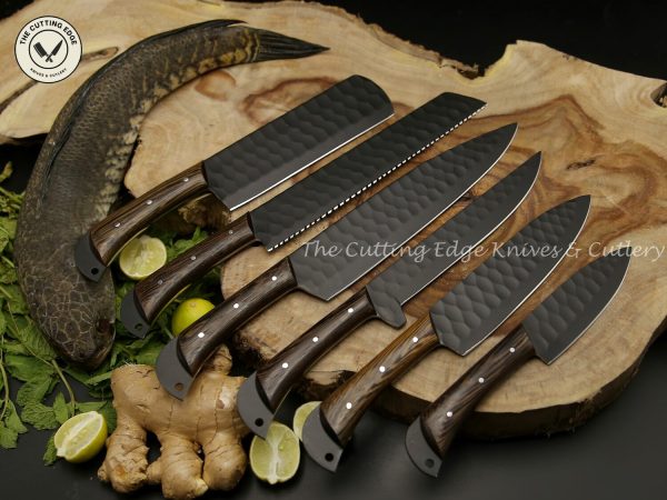 Wavy Forged Wenge Knife Set