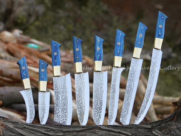 Royal Blue Etching Steel Knives - Image 2