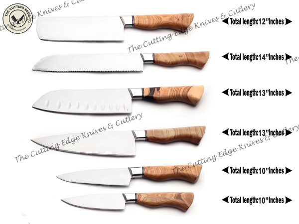 Premium Elm Wood Chef Knives - Image 6