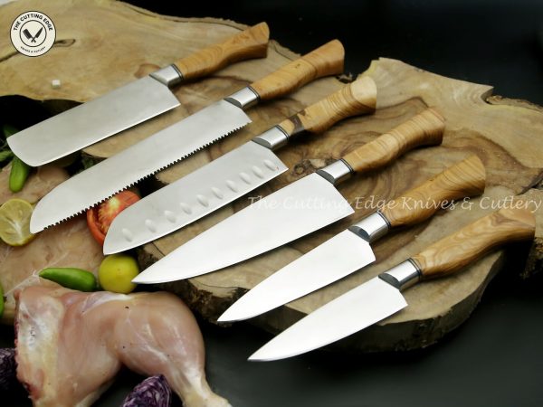 Premium Elm Wood Chef Knives - Image 2