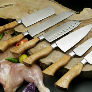 Premium Elm Wood Chef Knives